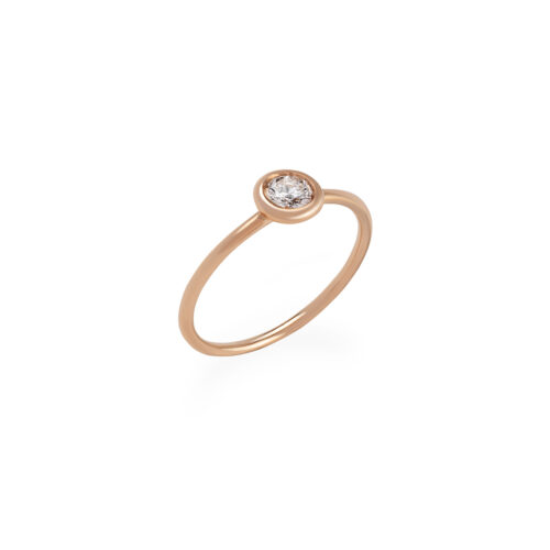 Anello solitario oro rosa