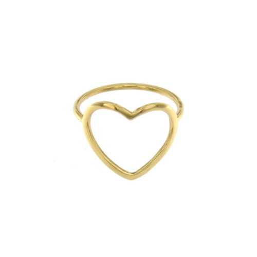 Anello cuore filo oro grande