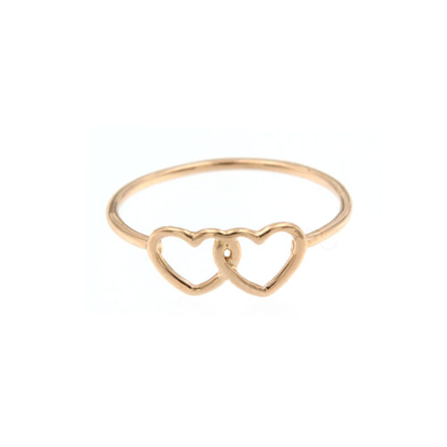 Anello cuori filo intrecciati