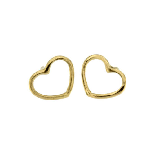 Orecchini tappabuco cuore filo sottile oro rosa