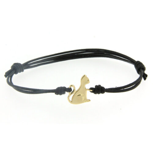 Bracciale cordino gatto a lastra