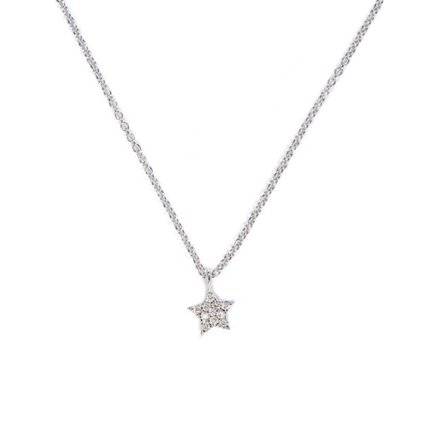 Collanina Stella Oro Bianco con Diamanti