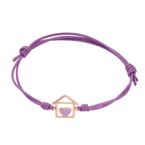 Bracciale casetta - cuore smaltato
