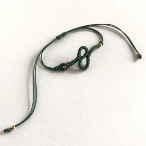 Bracciale Snake Macramè Verde Scuro