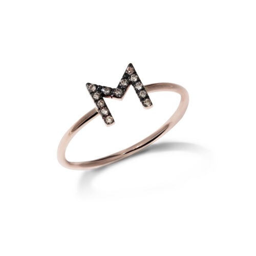 Anello oro rosa 750 con diamanti Brown Ct 0,06