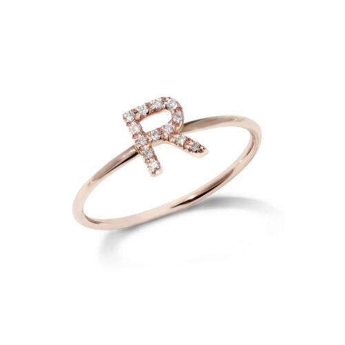 Anello oro rosa 750 con diamanti bianchi Ct 0,06