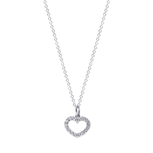 Collana oro bianco 750 con diamanti bianchi Ct 0,09