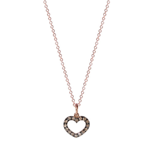 Collana oro rosa 750 con diamanti brown Ct 0,1