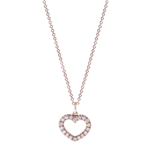 Collana ora rosa 750 con diamanti bianchi Ct 0,16