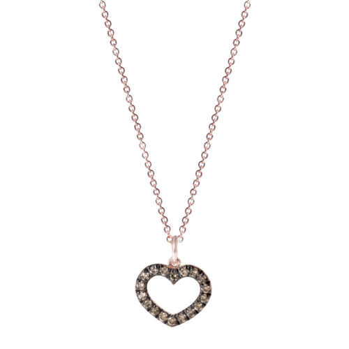 Collana oro rosa 759 con diamanti brown Ct 0,17