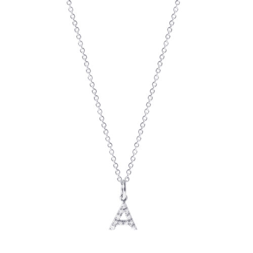Collana oro bianco 750 con diamanti bianchi Ct 0,05