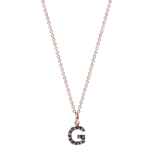 Collana oro rosa 750 con diamanti brown Ct 0,06