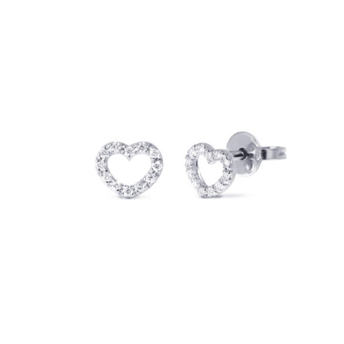 Orecchini oro bianco 750 con diamanti bianchi Ct 0,1