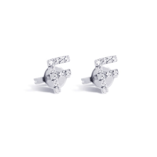Orecchini oro bianco 750 con diamanti bianchi Ct 0,09