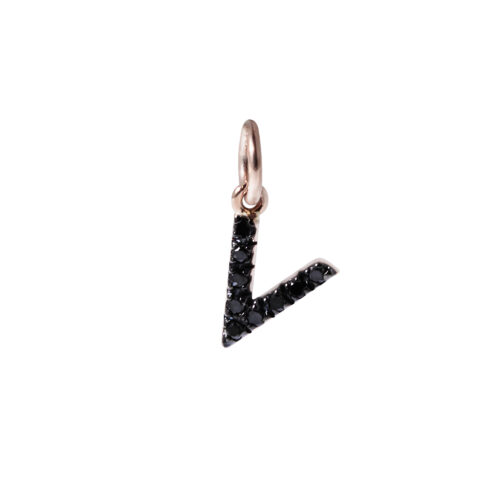 Pendente oro rosa 759 con diamanti neri Ct 0,05