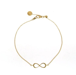 Bracciale in oro 18kt con elemento passante a forma di infinito posizionato lateralmente sulla catena