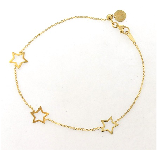 Bracciale della collezione Heartbeat in oro 18kt con elementi passanti a forma di stella realizzati a filo