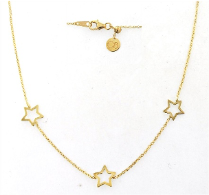 Collana della collezione Heartbeat in oro 18kt con elementi passanti a forma di stella ricavati a filo