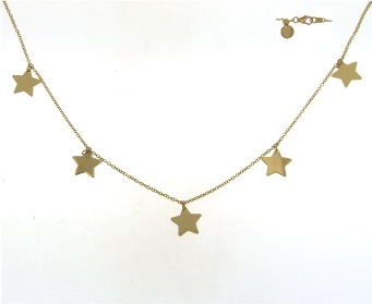 Collana in oro 18kt con cinque stelle pendenti