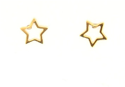 Orecchini a lobo della collezione Heartbeat in oro 18kt con elementi a forma di stella realizzati a filo