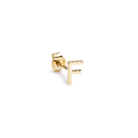 Orecchino singolo della collezione Alphabet in oro giallo 18 carati con lettera