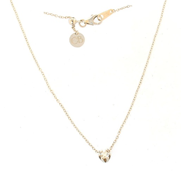 Collana girocollo con punto luce centrale di diamante bianco, per una caratura totale di 0.10 ct