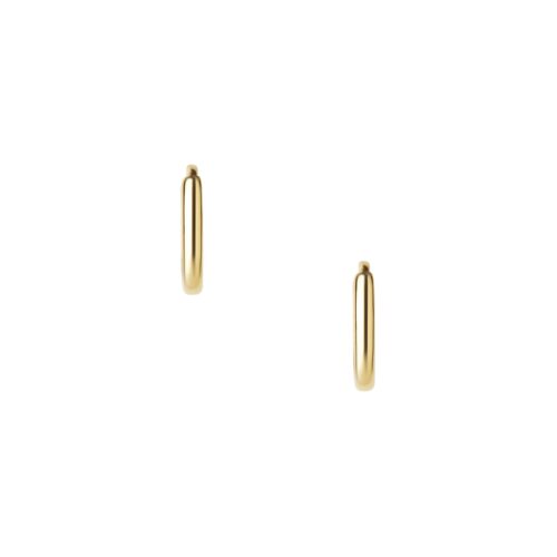 Mono orecchino in oro giallo 18kt  a scatto tubolare piatto diametro int. 6 diametro ext. 9 - immagine 2