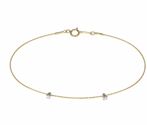 Basic bracciale 1 giro 2 pietre