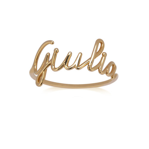 Anello nome a filo bombato max 9 lettere